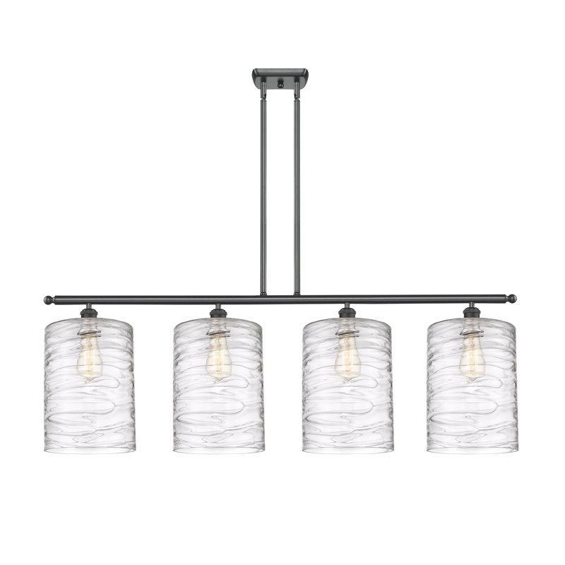 Luminaire suspendu tambour 4 lumières Dublin, Tourbillon déco, Noir mat