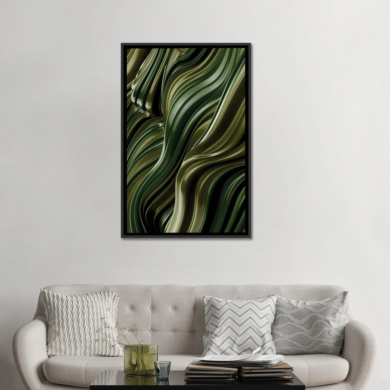 « green wave, vertical » par danny fabrice, reproduction d’impression sur toile tendue, H 26 po x l 18 po x P 1,5 po