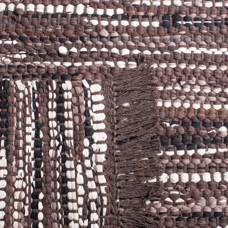 Amersham Flat Weave Recycled Cotton Chindi Solid Color Rug, Rectangle 4' x 6'