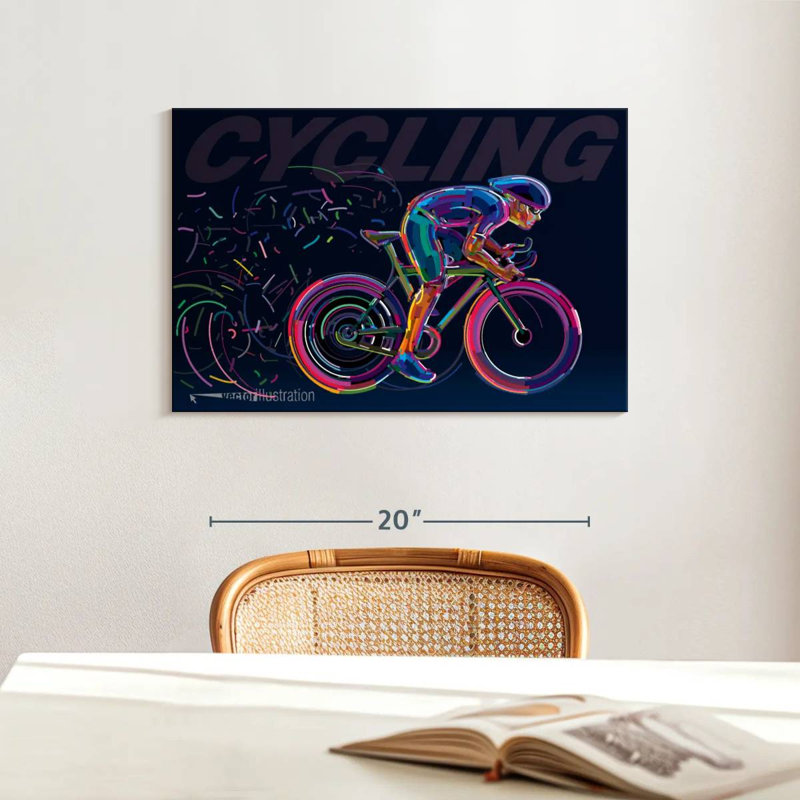 Sireci Abstract Cycling, 16" H x 24" W