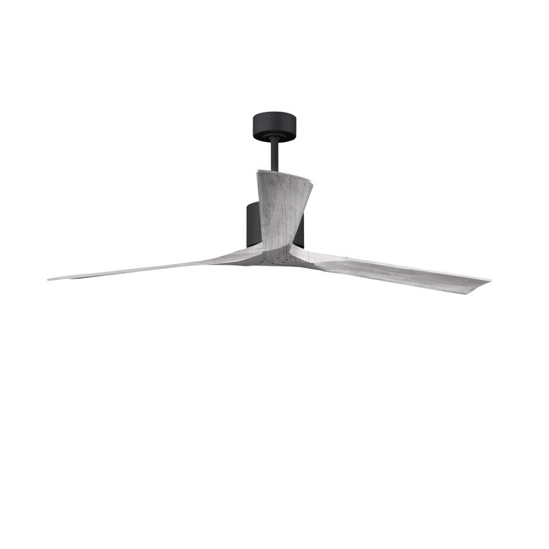 Nan XL 3 - Ventilateur de plafond, Noir mat, Ton bois de grange