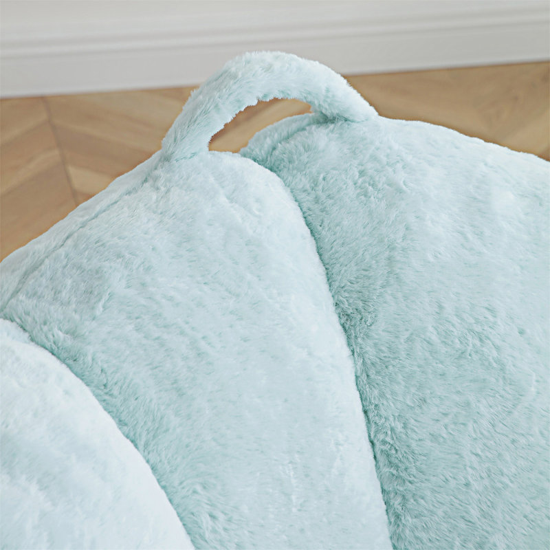 Fauteuil à billes avec repose-pieds, Bleu clair