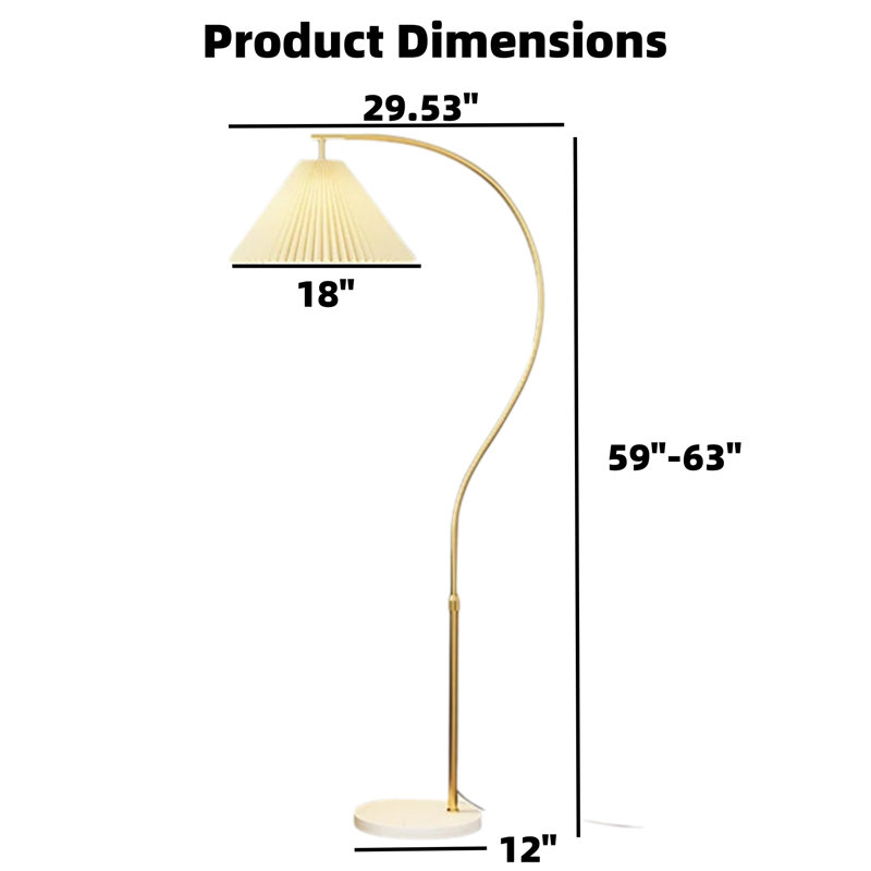 63-Inch Arched Floor Lamp, Gold