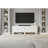 75" Tv Cabinet With Stylish Wavy Doors, 4 Storage Cabinets, Adjustable Shelves, And Cable Holes – Media Console-1794634690