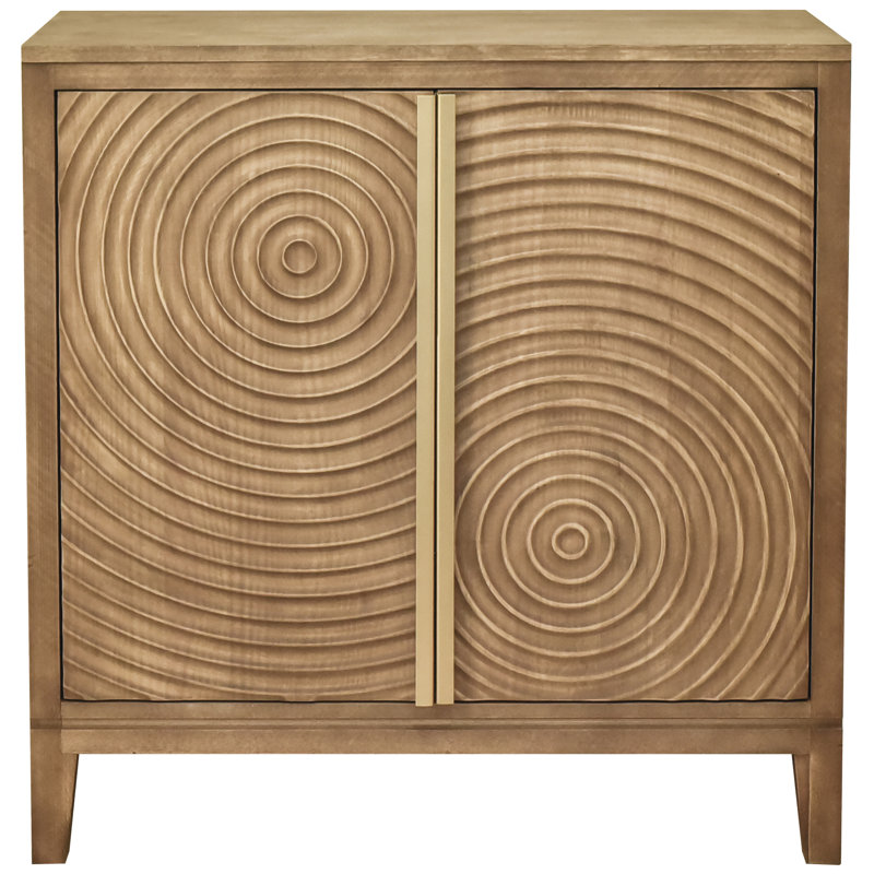 2 - Door Geometric Ripple Accent Storage Cabinet