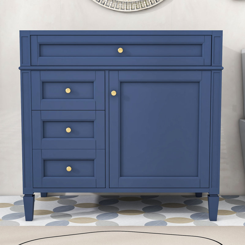 Base de meuble-lavabo simple 35,5 po seulement, Bleu