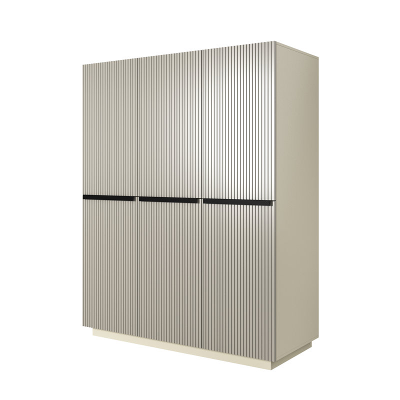 NICOLE SZAFA 150 3D Wardrobe, Cream/Black