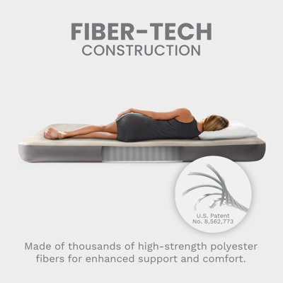 Intex: Dura-Beam: Standard Airbed - Full - 10" Inflatable Air Mattress, Single-High, Fiber-Tech, Velvety Surface, Indoor-Outdoor 600lb Cap, 64102E
