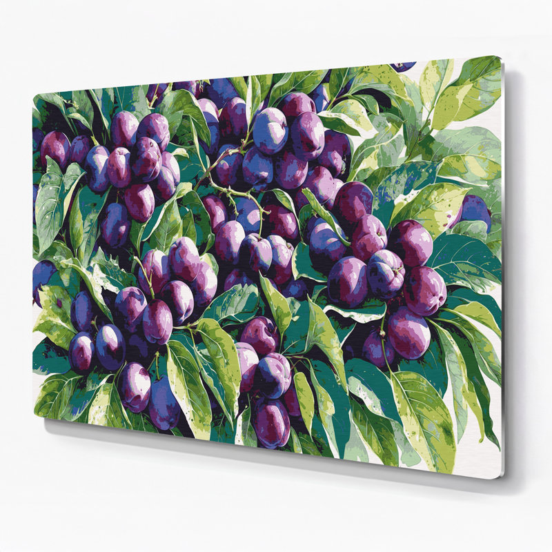 Art mural en métal prune mauve, H 20 po x l 24 po