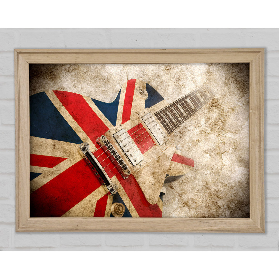 Britische Retro-Gitarre 1 - Einzelner Bilderrahmen Kunstdrucke