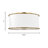 Abra Silk Screen White Inside Clear Outside Glass Diffuser And White Linen Fabric Shade Flush Mount-1058575646