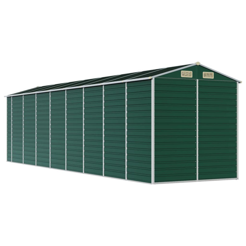 Grande remise en acier galvanisé Vidaxl, H 78 po x l 285,4 po x P 75,2 po, Vert