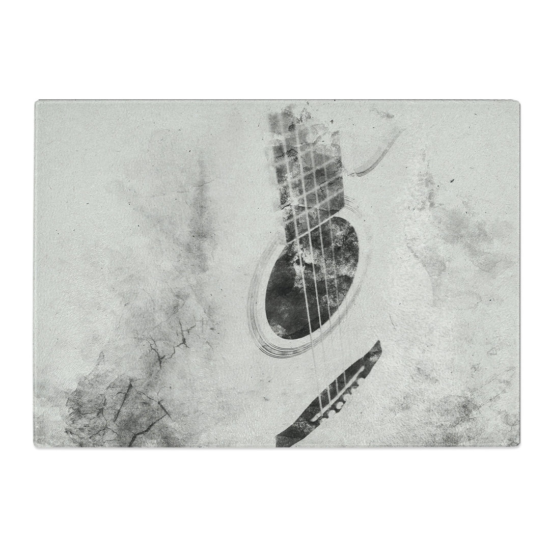 Tempered Glass Cracked Acoustic Guitar Chopping Board