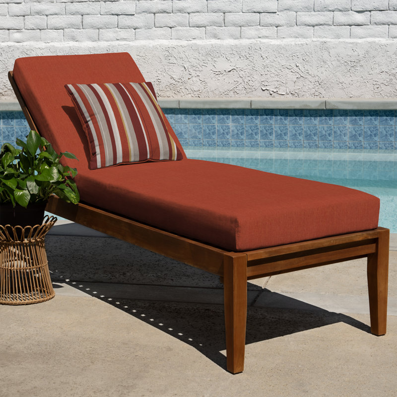 Outdoor Chaise Lounge Cushion – Weather-Resistant, Reversible, Plush Comfort - Basics by Wayfair™, Clay, 73" L x 24" W