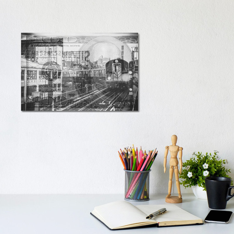 Manhattan Dollars - Line 7 NYC - Wrapped Canvas Print, 20.32 cm H x 30.48 cm W