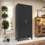 Armoire de rangement en acier 61 po à 2 portes avec tablettes réglables Cabinets | Moderne | Noir-892857937
