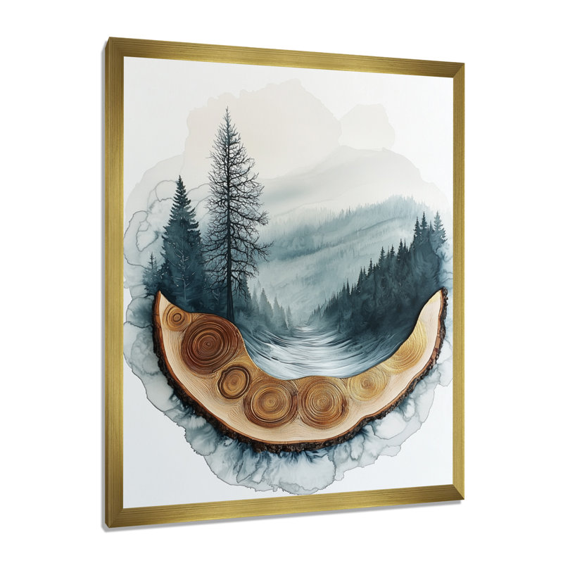 Glendel - paysages, art mural sur toile, H 32 po x l 16 po, Reproduction encadrée d'une seule photo, Doré