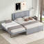Lit plateforme tapissier d'invité et de petite chambre, gigogne couchette réglable, gris neutre