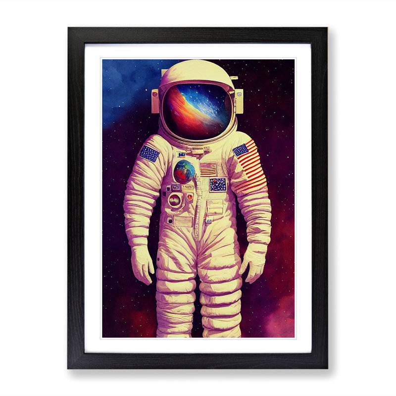 Dreamy Astronaut - Framed Print, Black, 64cm H x 46cm W
