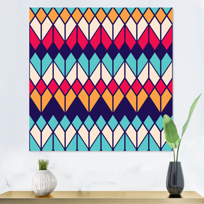 Rhombus Geometrics In Retro Colors II - impression sur toile