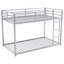 Lit superposé simple au-dessus d'un lit simple en métal avec structure robuste, barrière de sécurité et échelle intégrée pour les petits espaces-669702183