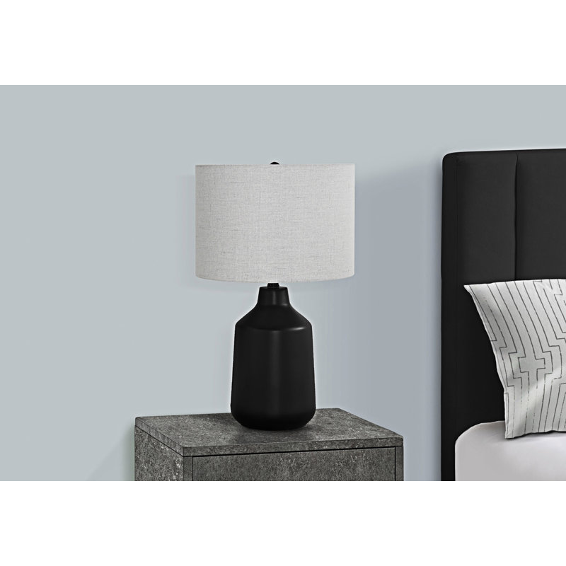 Lampe de table en béton, Gris, Noir