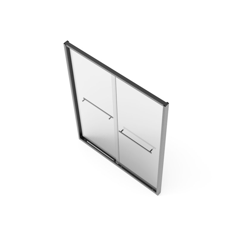 Double Sliding Bathroom Door, 56 - 60"X70", Aluminum Frame, 8Mm Tempered Glass, Matte Black, Waterproof, Straightforward Install Process Shower Aluminum, Black Hardware, Bathroom, Manner