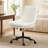 Linen Armless Swivel Task Chair with Tilting Rock and Adjustable Seat Height, Beige-27295841