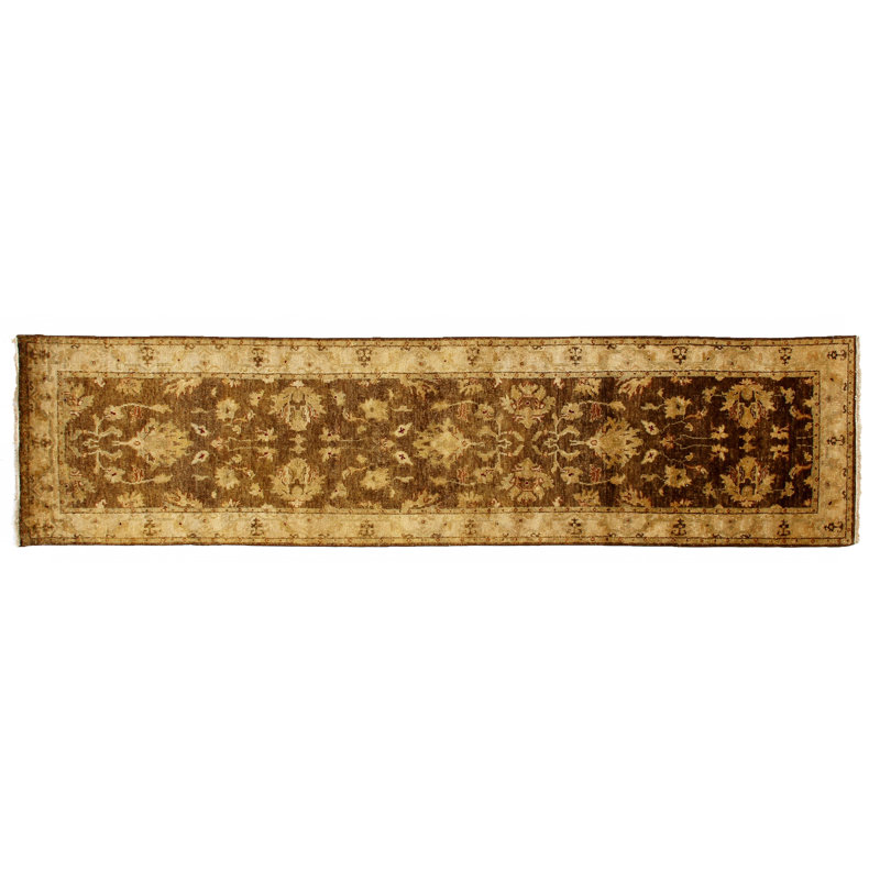 Antique Weave Ziegler Wool Oriental Area Rug in Brown/Beige/Ivory, Runner 2'6" x 11'6"