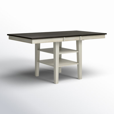 Counter Height Drop Leaf Acacia Solid Wood Dining Table