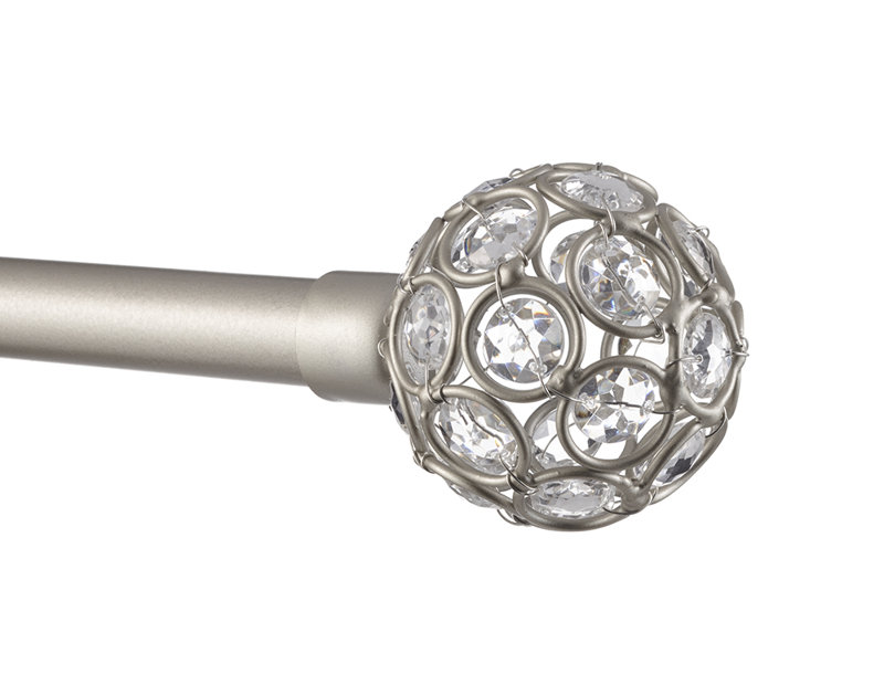 Breene Adjustable Single Curtain Rod, 36" - 72", Silver