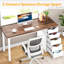 Bureau d'ordinateur à 5 tiroirs, bureau à domicile rustique brun de 47 pouces avec rangement, bureau d'ordinateur simple et moderne, table d'écriture pour petits espaces (armoire à tiroir réversible)-1349850663