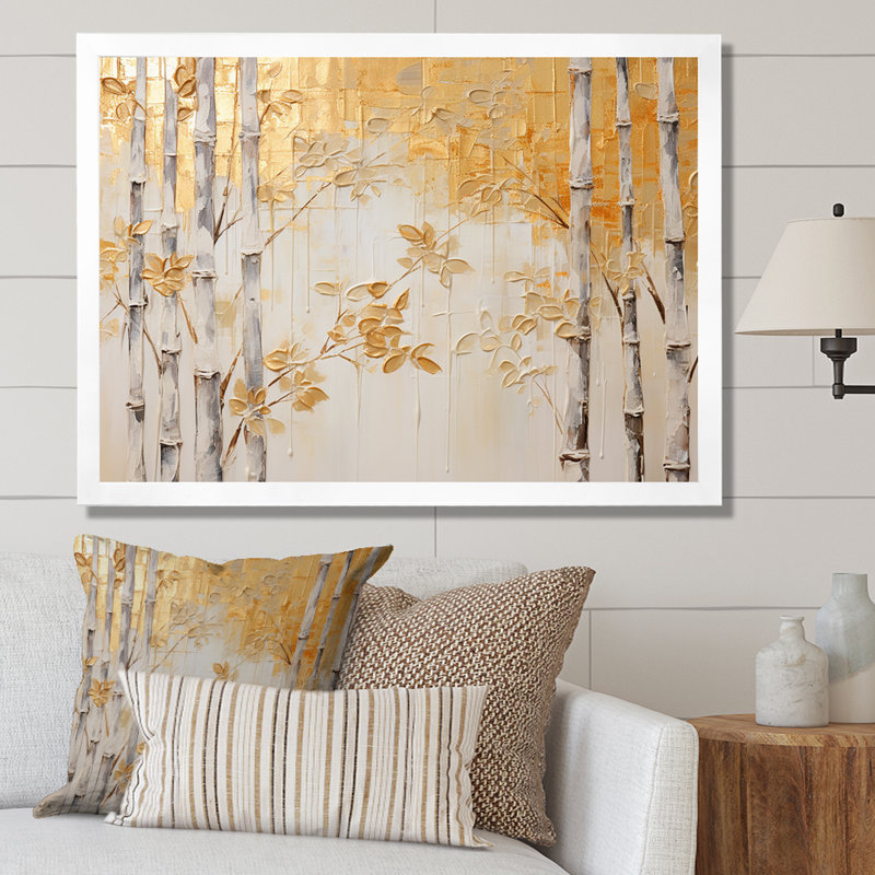 «Blue Mom and Zen Zen Bamboo I - Bamboo», impressions d'art mural_106591, H 34 po x l 44 po x P 1,5 po, Cadre simple blanc