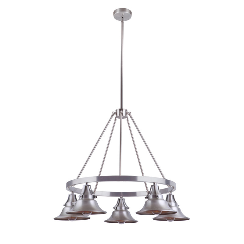 Lustre d'extérieur à 5 ampoules Zuckerman H 24 po, Aluminium satiné