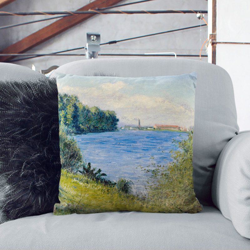 The Seine at Argenteuil Scatter Cushion with Filling, Black, 40cm H x 40cm W x 15cm D