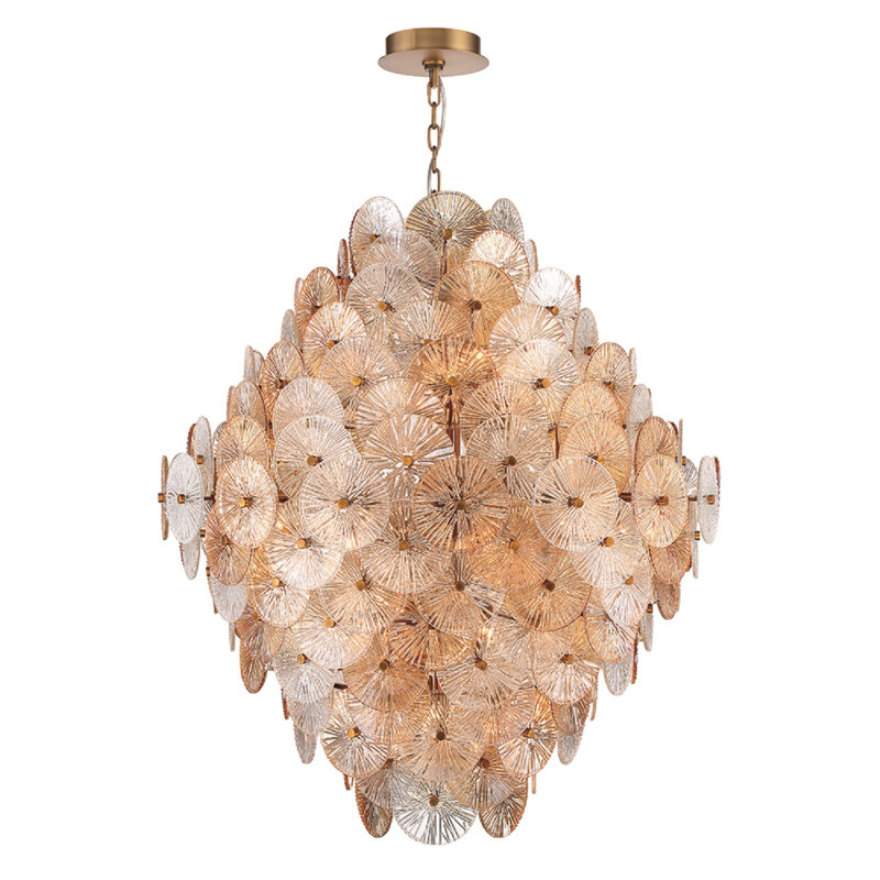 Lustre 27 lumières en laiton plaqué Sue-Anne