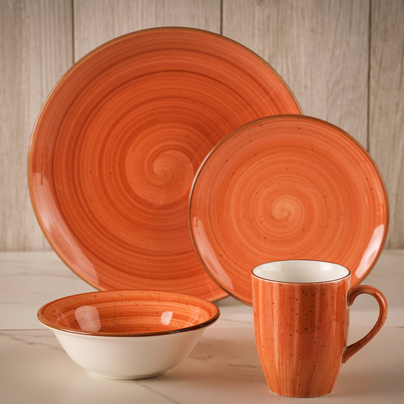 Couvert individuel 4 pièces Sea Blue, Orangé