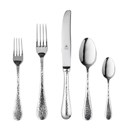 Ensemble de couverts Epoque avec couteaux H / H - 5 pièces - Acier inoxydable
