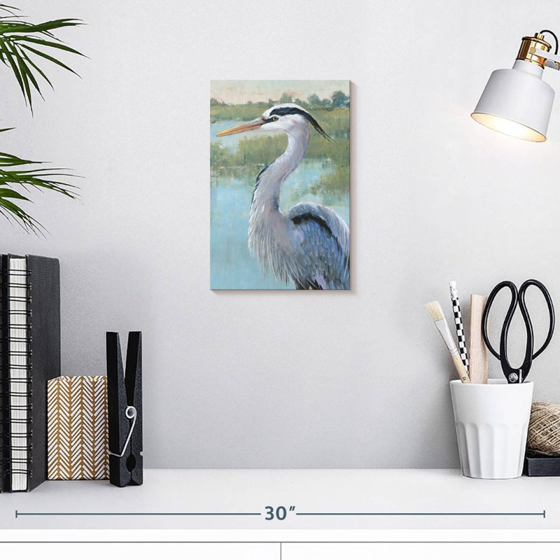 Brampt Blue Heron Portrait I, 12" H x 8" W
