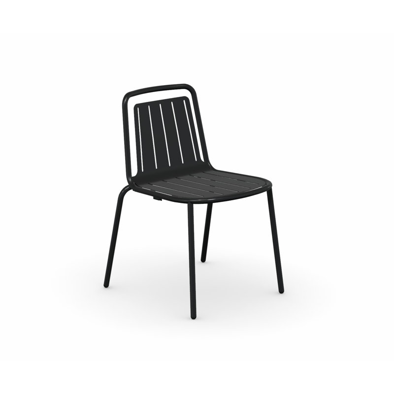 Chaise d'extérieur en métal Easy, Noir mat