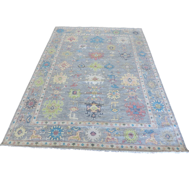 Tapis unique gris de 10 pi x 13 pi 10 po