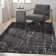 Abstract Area Rug in Black/Ivory