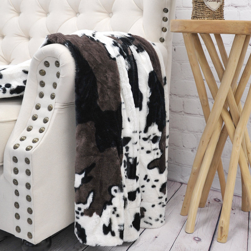 Cozy Critter Double-Sided Faux Fur & Fleece Kids' Throw, 50" x 60"