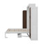 Lit mural en bois avec placard, tiroirs et bureau-350741653