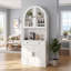 Porte cintrée en acrylique pour armoire de garde-manger de 75 pouces de hauteur, idéale pour la cuisine et la salle à manger.-130084421