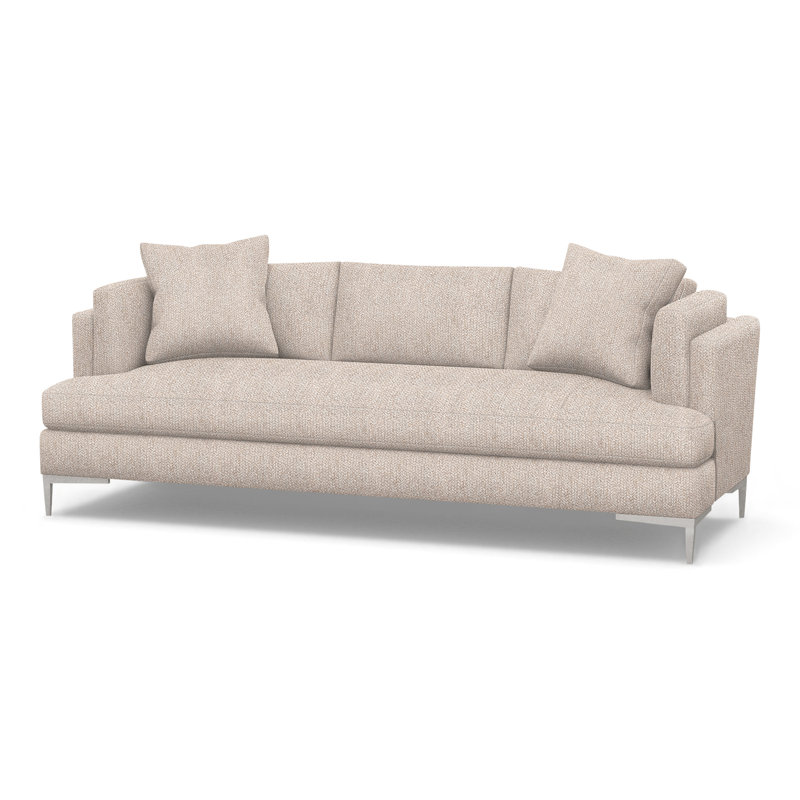 Aiden Upholstered 90.5'' Sofa, Polished Stainless, Perigold Improve Stucco