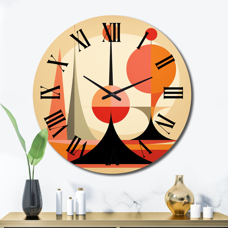 Pleine horloge murale Mid-Century, Très grand
