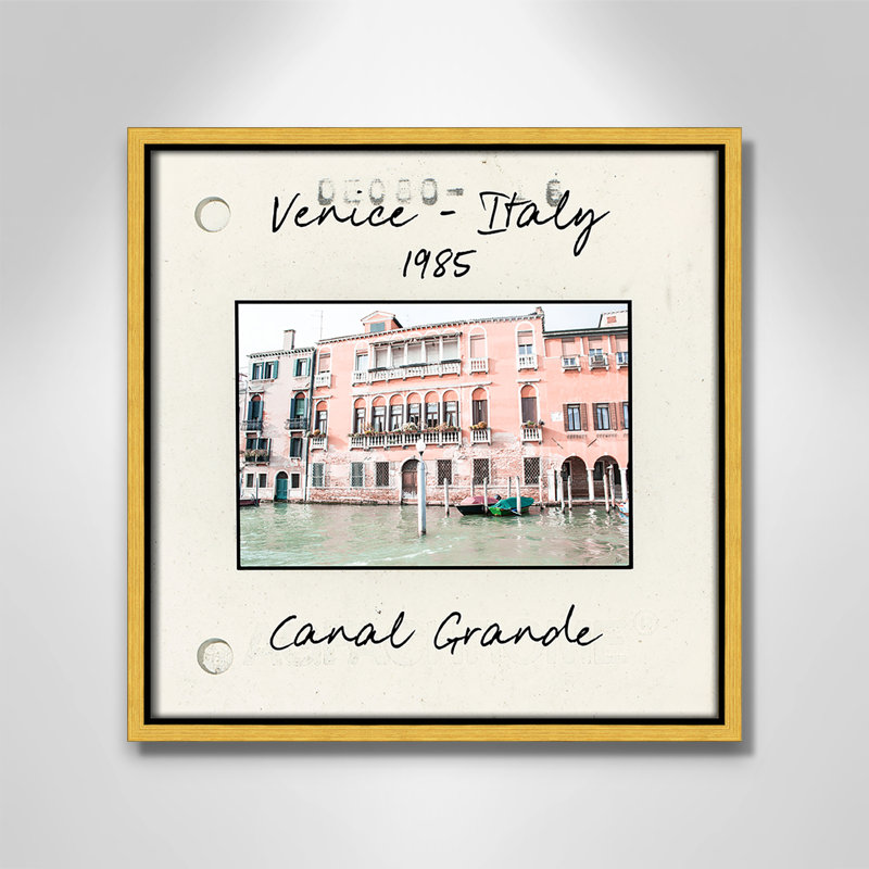 Venise, Italie - Grand Canal par Nan, H 13,5 po x l 13,5 po x P 2 po, Toile avec cadre flottant or