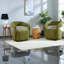 Chaises d'appoint pivotantes, grand siège en chenille verte, lecture moderne