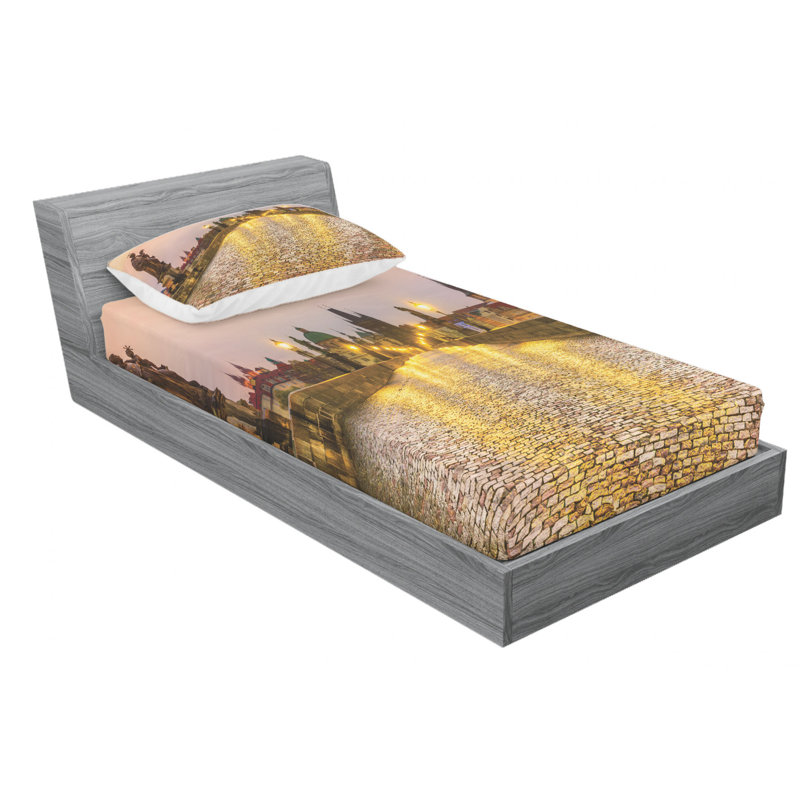 Microfiber Landscape Sheet Set, Twin Sheet Set + Fitted Sheet + 1 Pillowcase